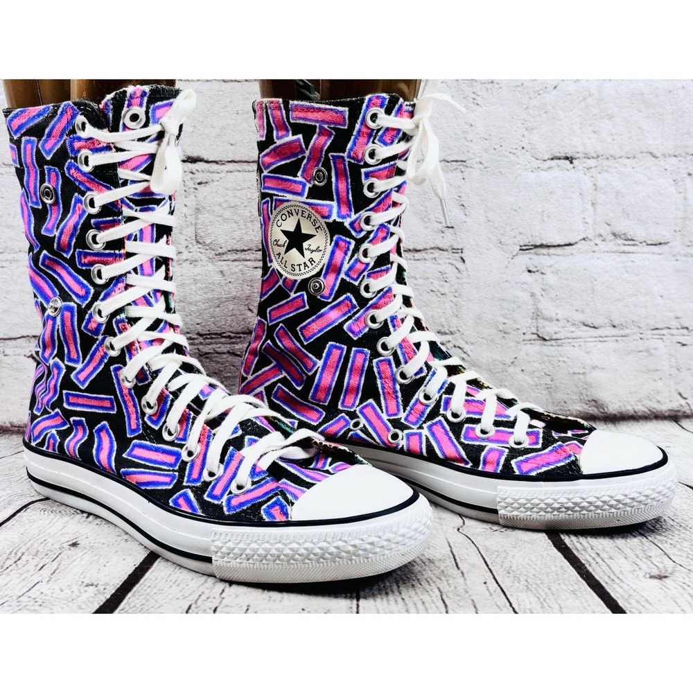 Converse XX Hi Double Tongue Hearts Graphic Tall Sneakers Men's 6 Women's 8